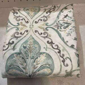 Shabby Chic Green, Gray Floral Medallion Fabric 72x72 Shower curtain